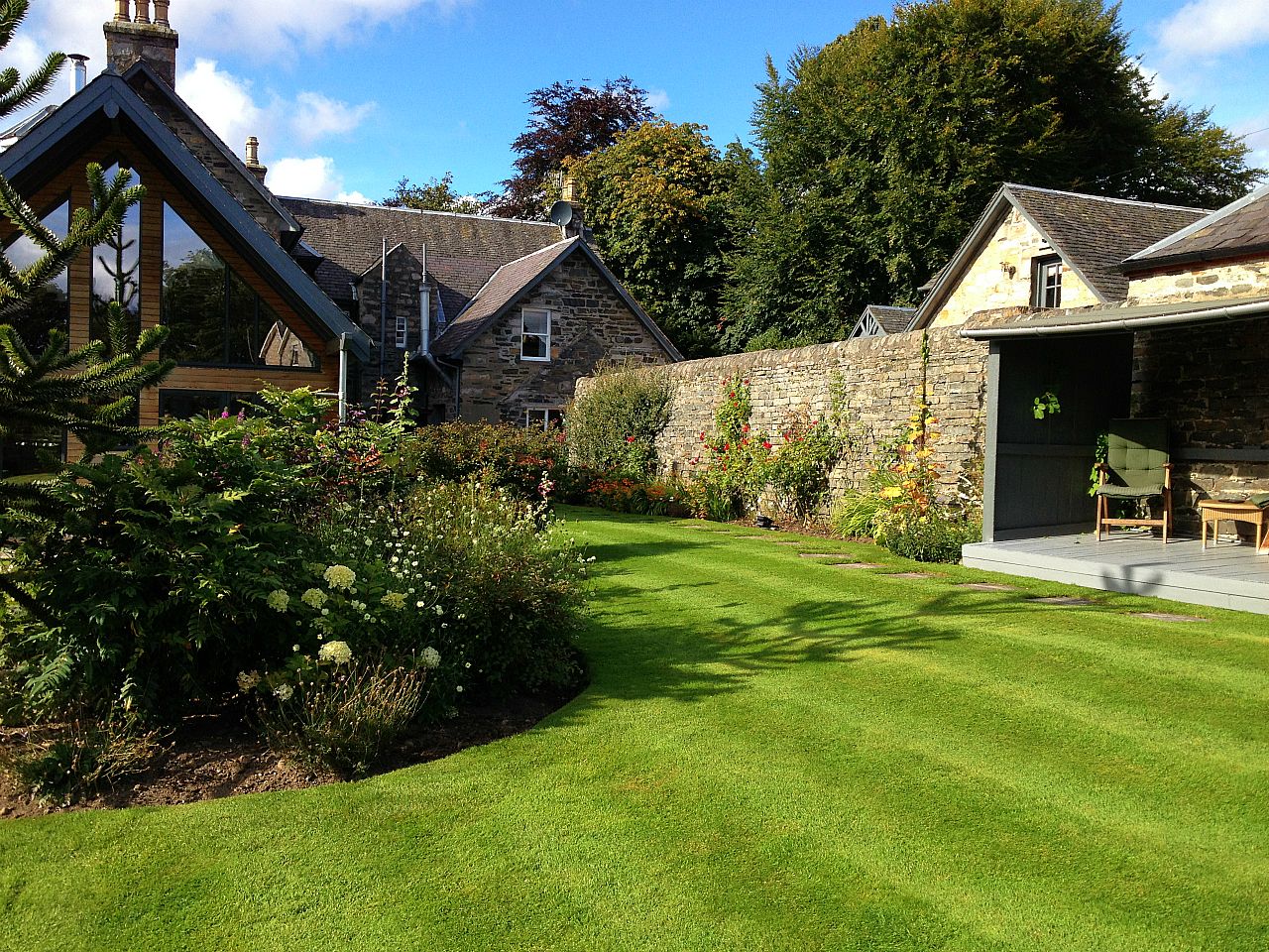 Craigatin House and Courtyard Pitlochry Scotland Autumn Tidy at